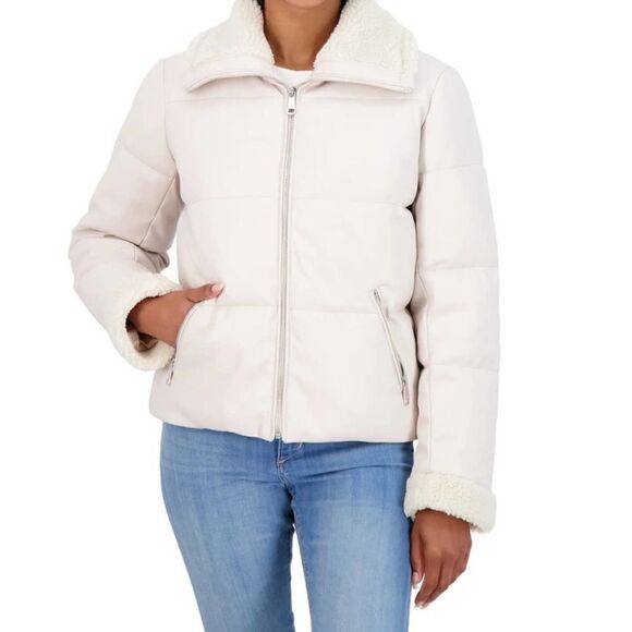 Faux Leather & Faux Shearling Jacket‎ - Picture 1 of 6